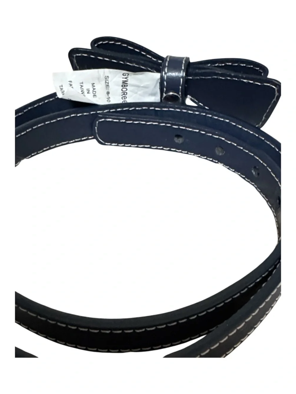 🎀 NEW Gymboree Belt Navy Topstitched Bow Accent Kids